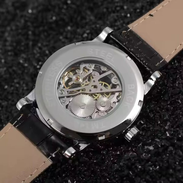 Winner 8051 | Men Roman Numerals Mechanical Leather Men's Wrist Watch - Image 3