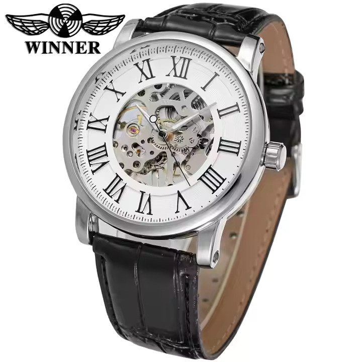Winner 8051 | Men Roman Numerals Mechanical Leather Men's Wrist Watch